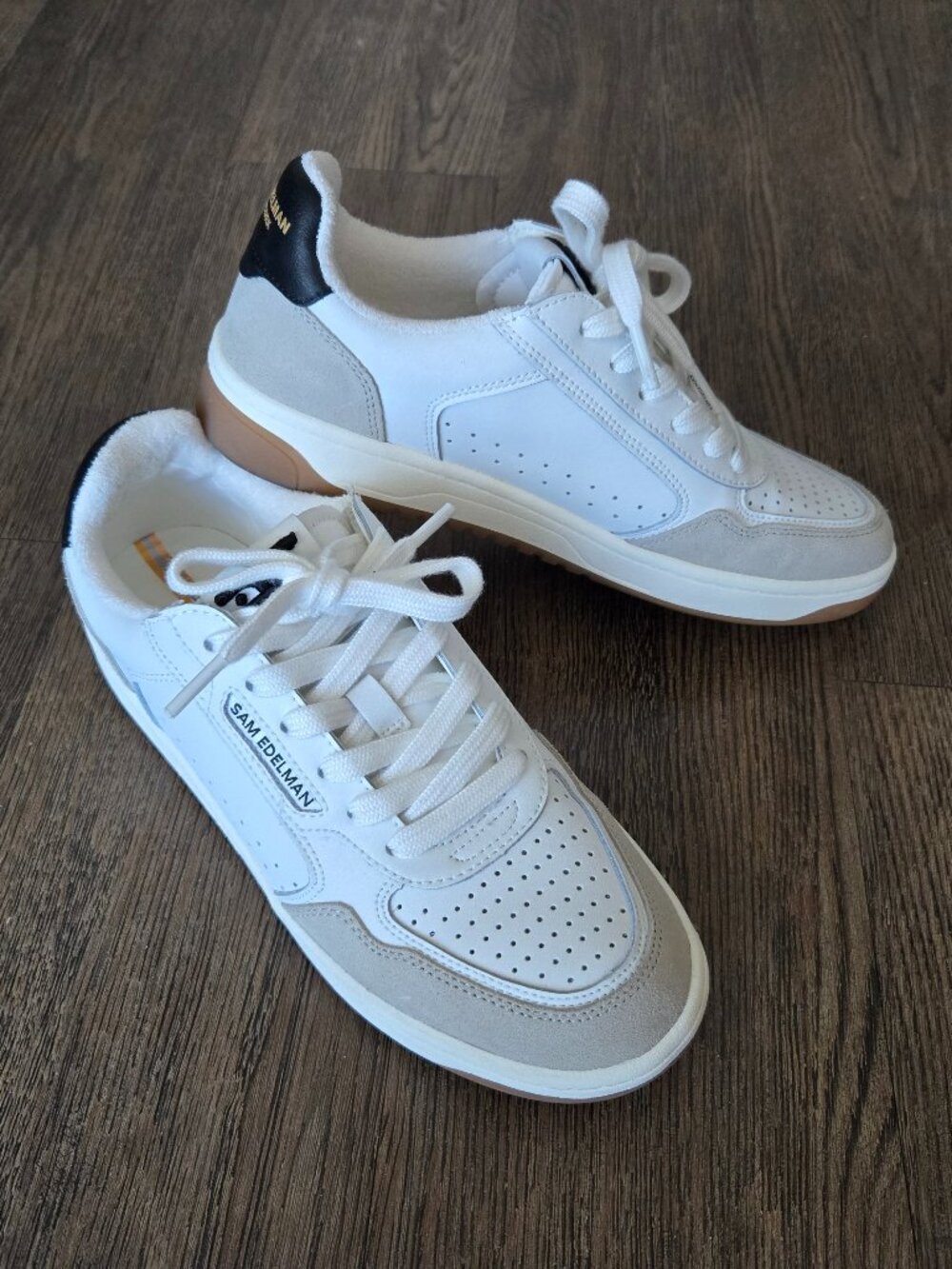 Sam Edelman White Black Harper Sneakers Size 8.5